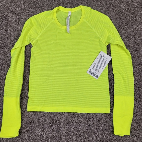 Lululemon Tops - Lululemon Swiftly Tech LS 2.0 Race Women 6 Yellow NEW Flaw LW3DOBS HIYE